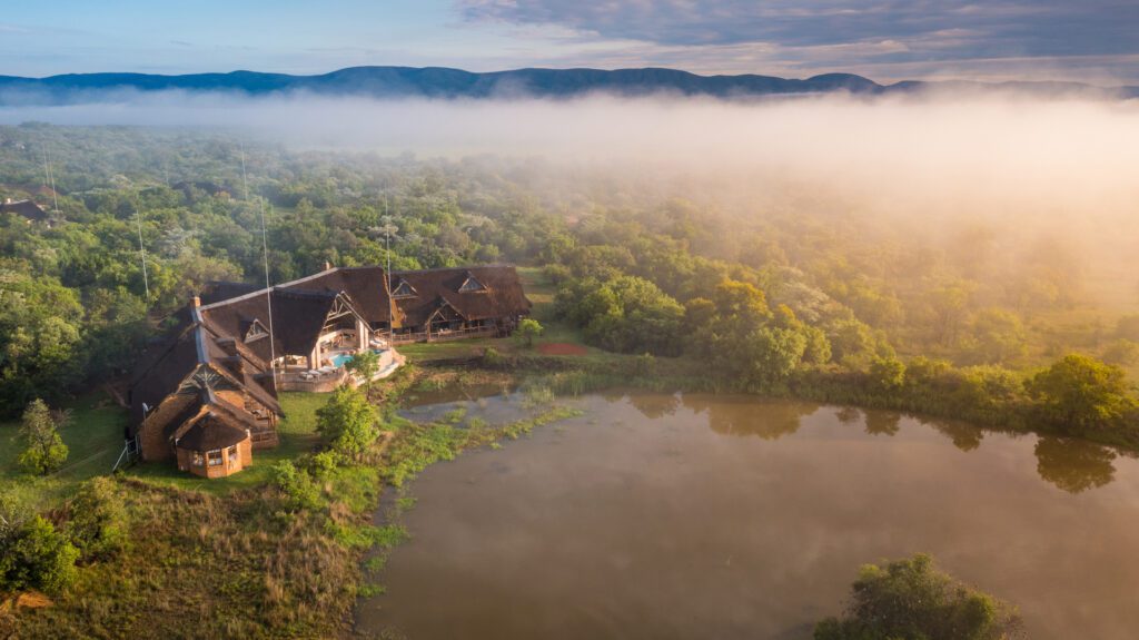 kingfisher villa aerial of dam