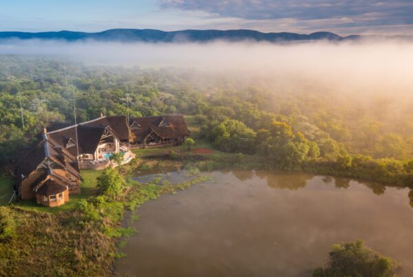 kingfisher villa aerial of dam
